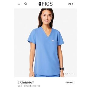 XXS Figs Catarina ceil blue scrub top